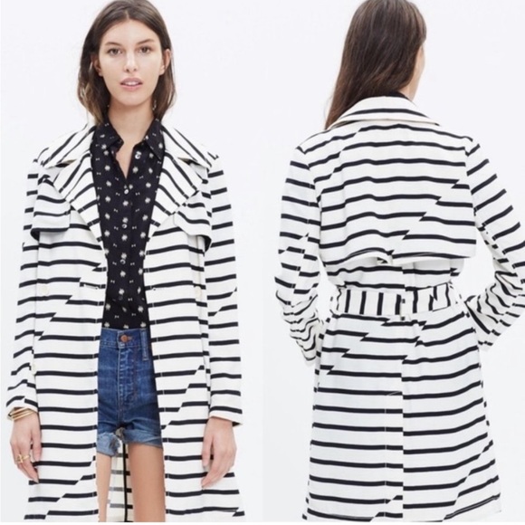 Madewell Parcel Stripe Trench Coat - Picture 4 of 12